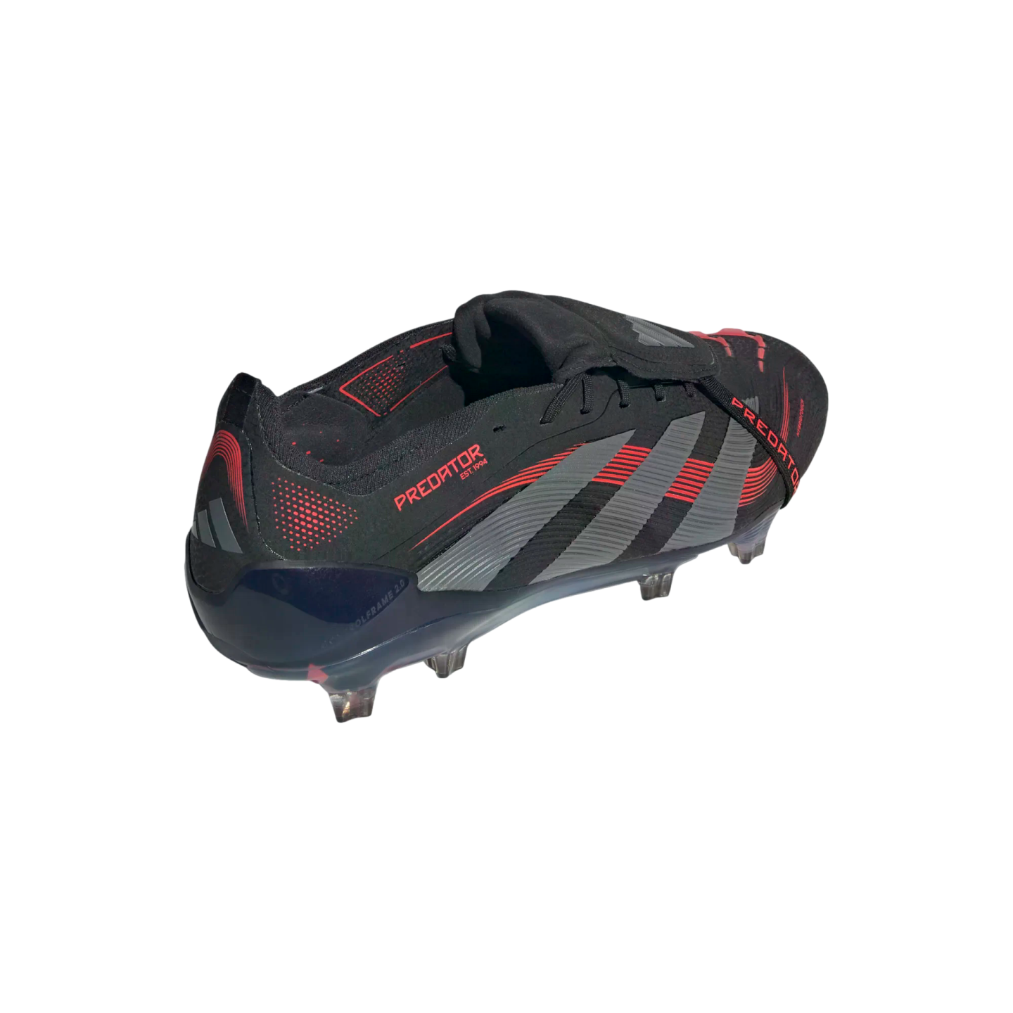 (ADID-ID8964) Botas de fútbol para terreno firme Adidas Predator Elite con lengüeta plegable [CBLACK/GREFOU/LUCRED] (lanzamiento el 23/1/25)