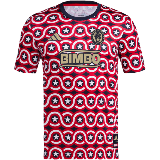 Camiseta prepartido del Capitán América del Philadelphia Union de Adidas