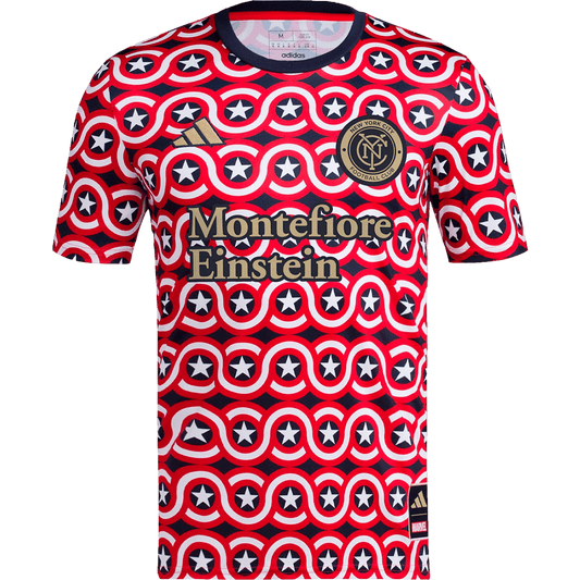 Camiseta prepartido del Capitán América del New York City FC de Adidas