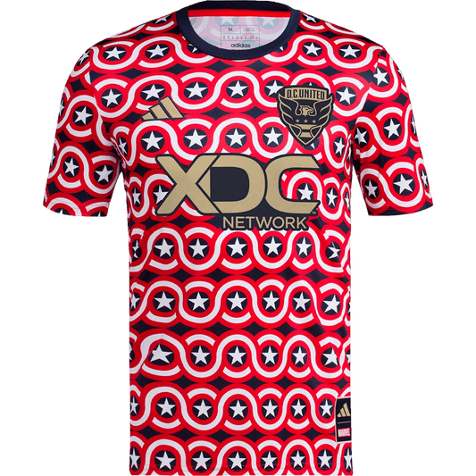 Camiseta prepartido del Capitán América del DC United de Adidas