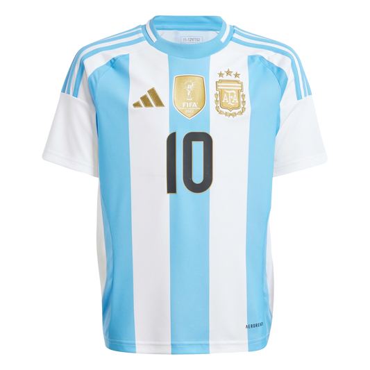 Camiseta local juvenil de Messi de Argentina 2024 de Adidas