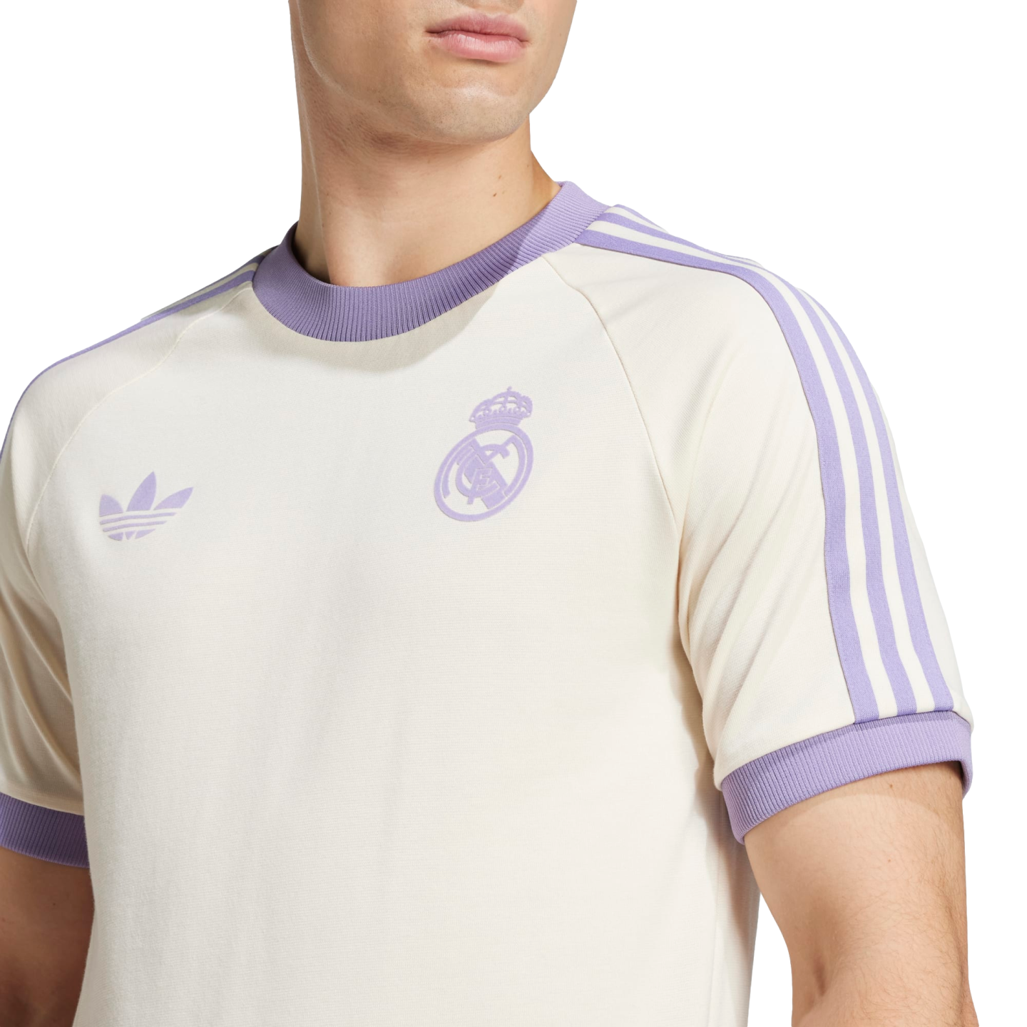 (ADID-IY0057) Camiseta Adidas Real Madrid Originals de 3 rayas [WONWHI/MAGLIL] (lanzamiento el 1/11/24)