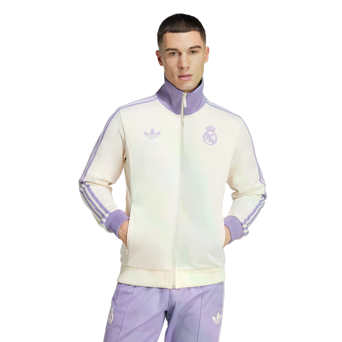 (ADID-IY0058) Chaqueta deportiva Beckenbauer Originals del Real Madrid de Adidas [WONWHI/MAGLIL] (lanzamiento el 1/11/24)