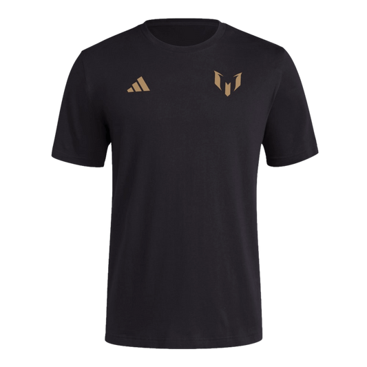 Camiseta Adidas con nombre y número de Messi en dorado