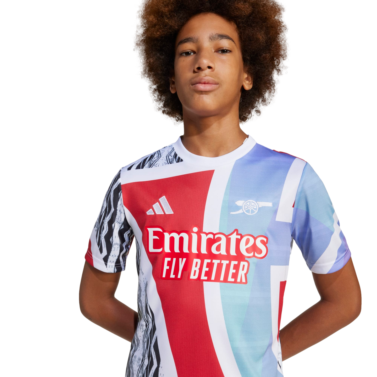 (ADID-JE7565) Camiseta juvenil prepartido del Arsenal de Adidas [BETSCA/BLANCO/NEGRO/C] (lanzamiento el 2/12/24)