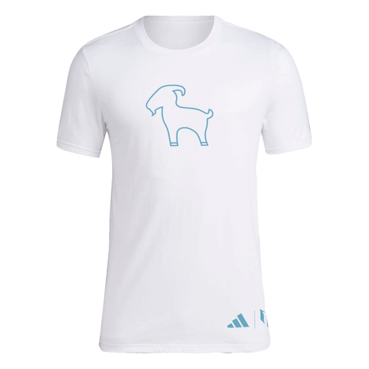 Camiseta con dibujo de Messi GOAT de Adidas