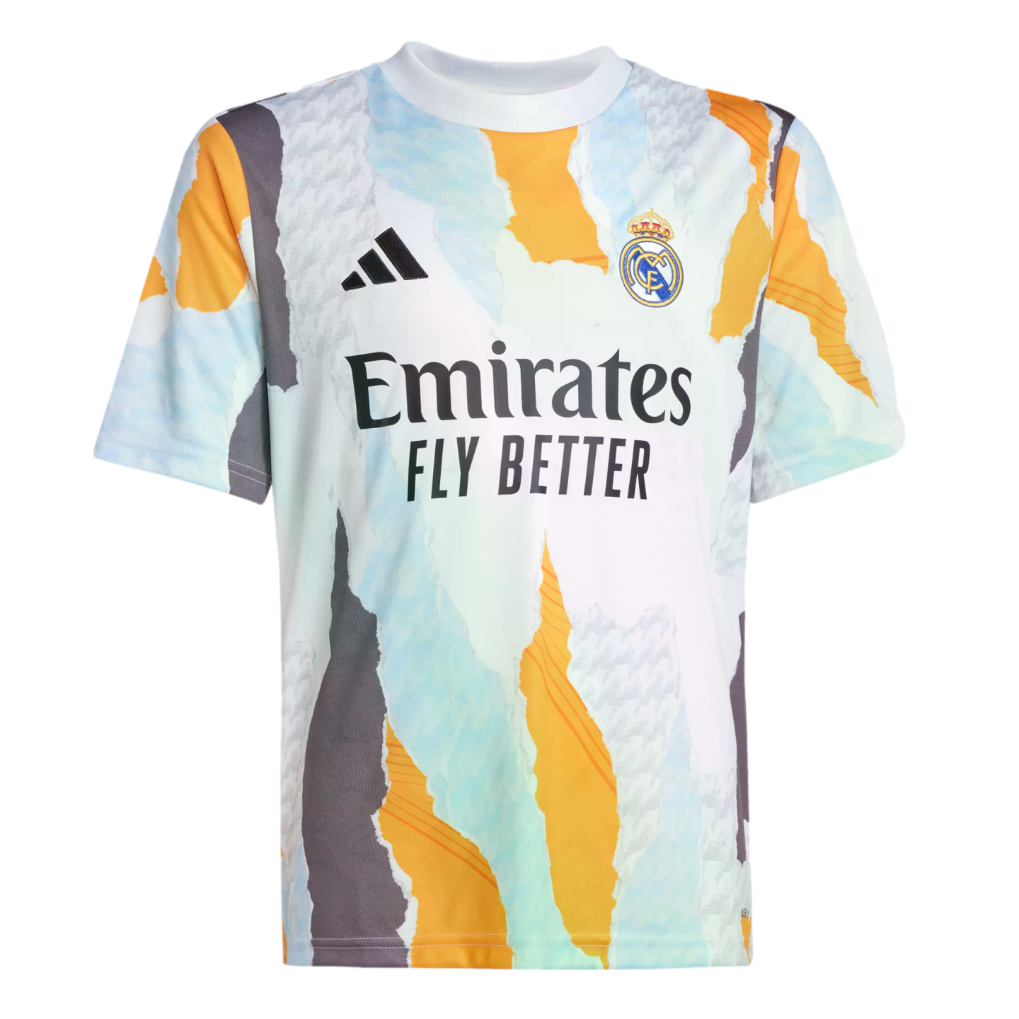 (ADID-JJ3491) Camiseta prepartido juvenil del Real Madrid de Adidas [BLANCO/CREORA/CHACOA/] (lanzamiento el 1/12/24)