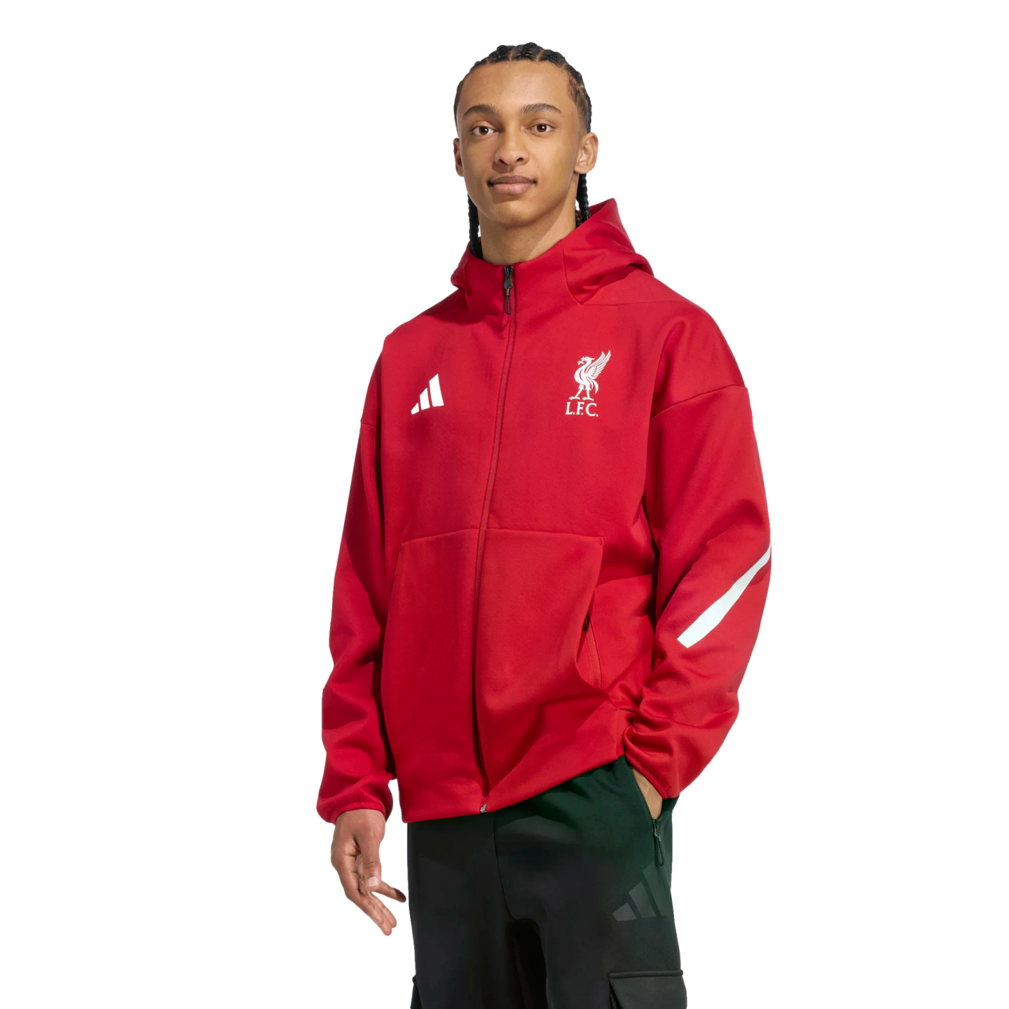 adidas Liverpool FC ピステ Mサイズ adidas Originals Liverpool 25/26 Terrace Icon Half-Zip Jacket