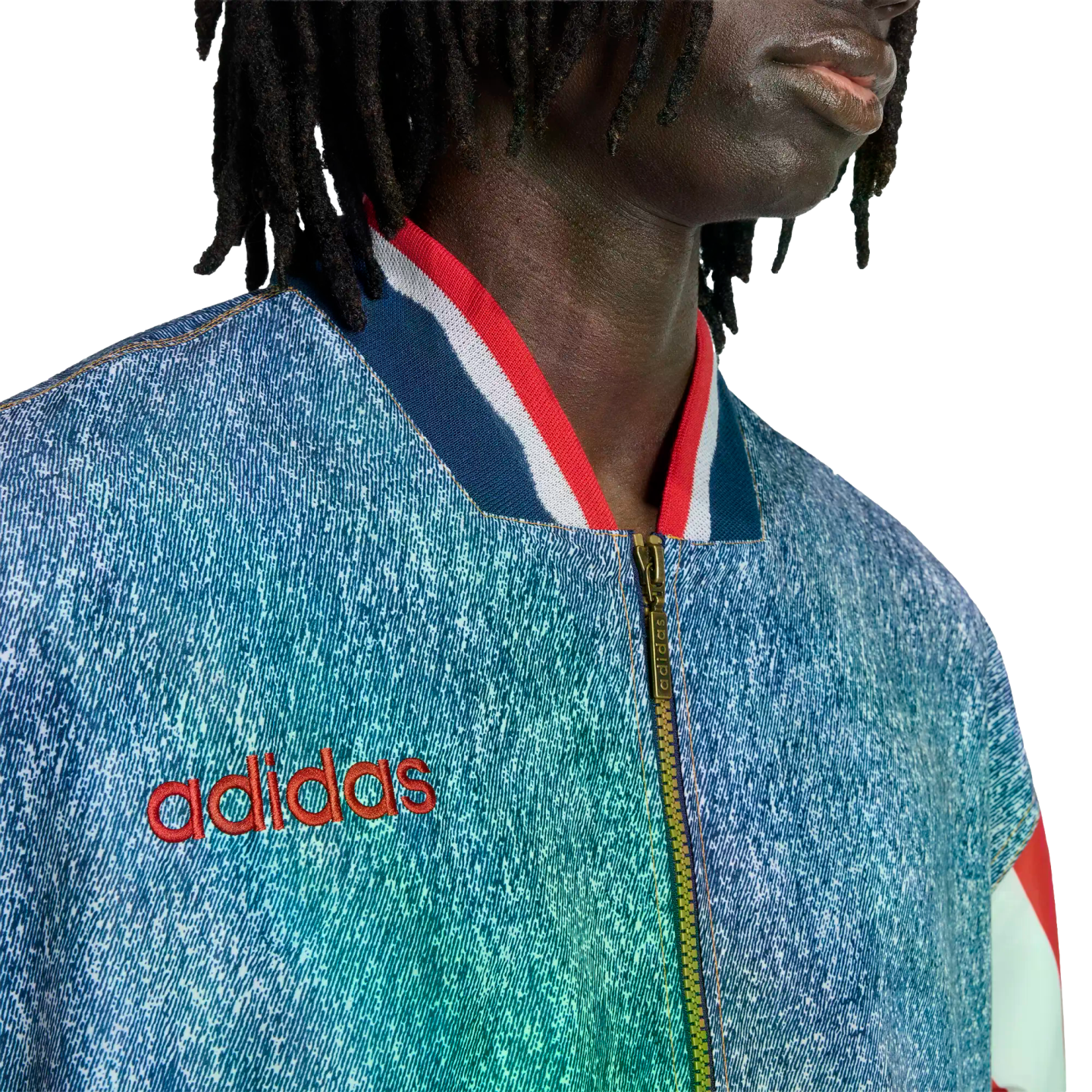 Adidas USA Denim Graphic Track Top Jacket