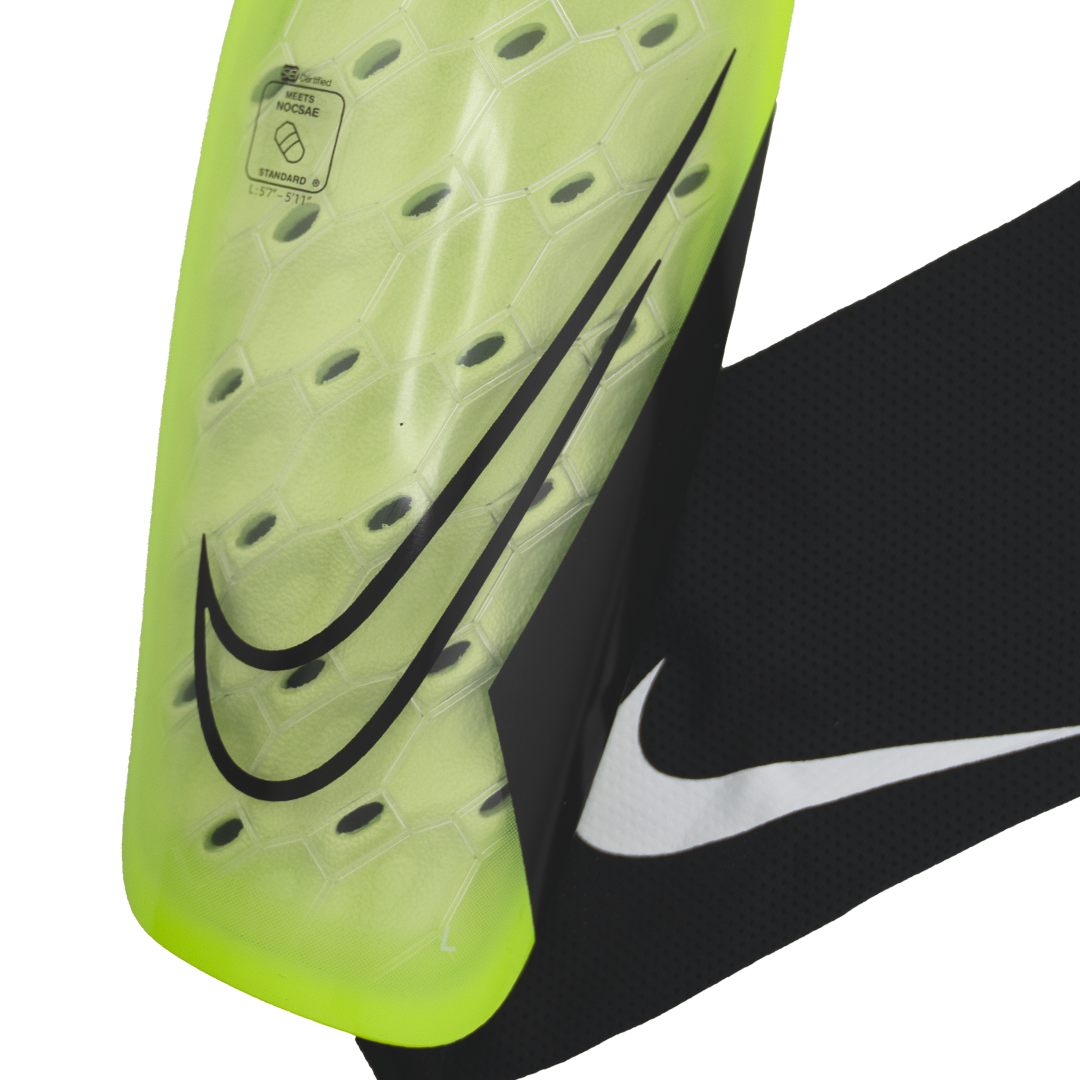 (NIKE-DV1771-702) Espinilleras Nike Mercurial Lite [VOLT/BARELY VOLT/BLACK] (lanzamiento el 17/10/24)