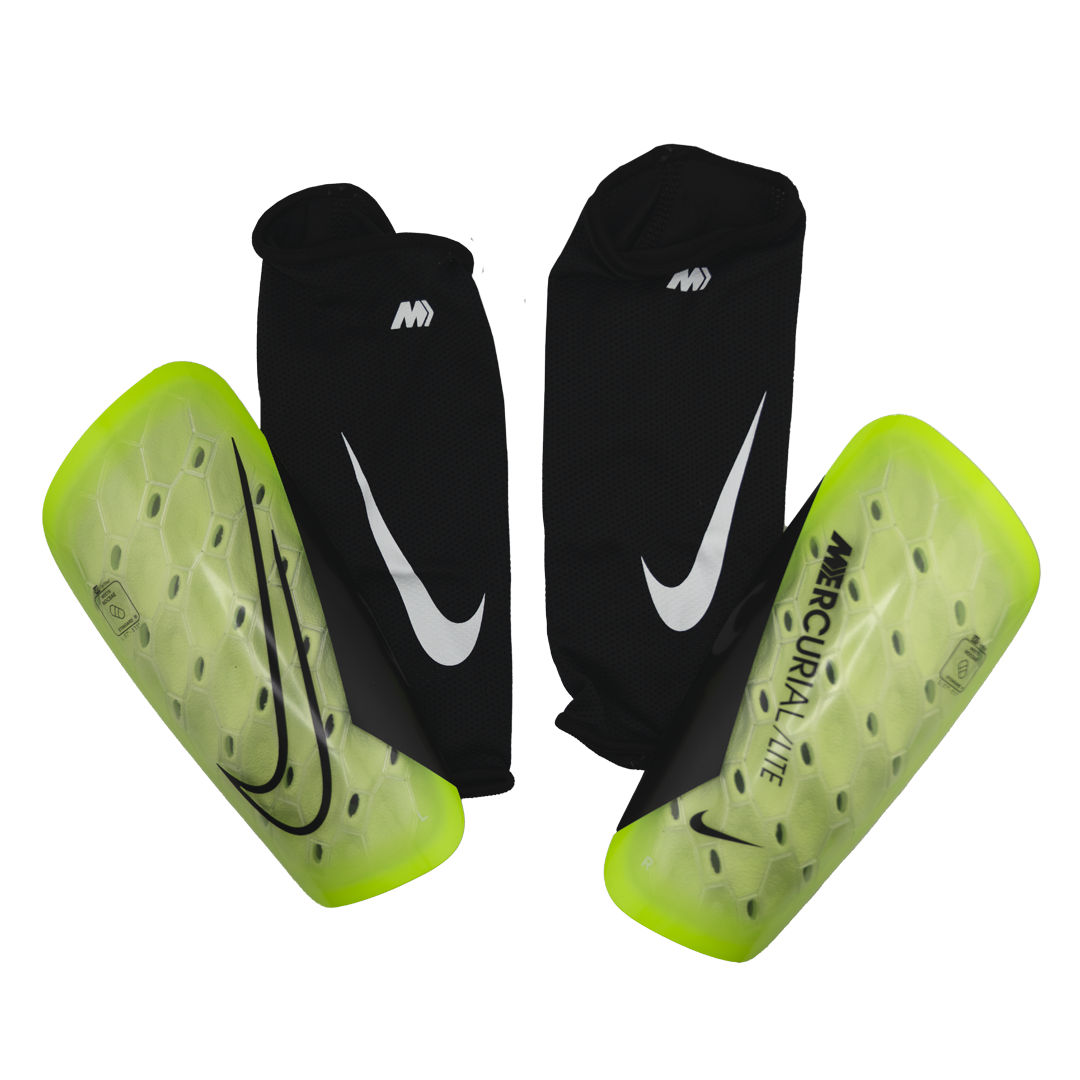 (NIKE-DV1771-702) Espinilleras Nike Mercurial Lite [VOLT/BARELY VOLT/BLACK] (lanzamiento el 17/10/24)