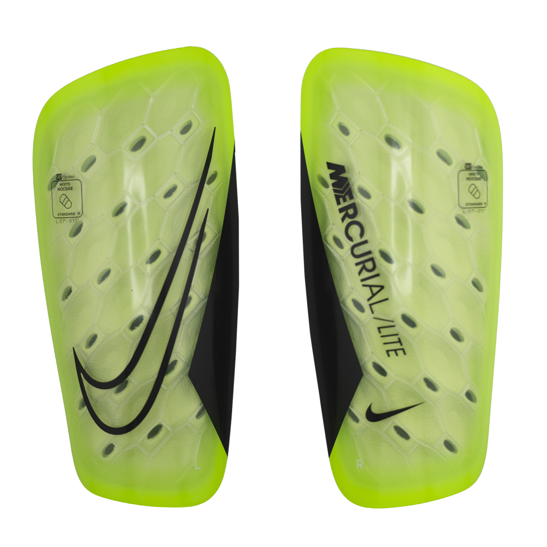 (NIKE-DV1771-702) Espinilleras Nike Mercurial Lite [VOLT/BARELY VOLT/BLACK] (lanzamiento el 17/10/24)