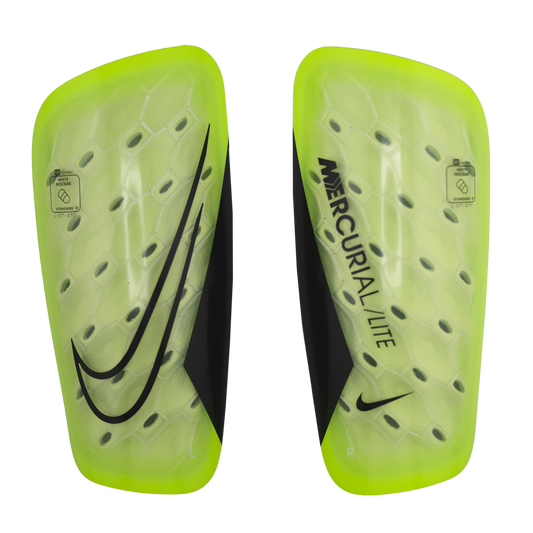 (NIKE-DV1771-702) Espinilleras Nike Mercurial Lite [VOLT/BARELY VOLT/BLACK] (lanzamiento el 17/10/24)