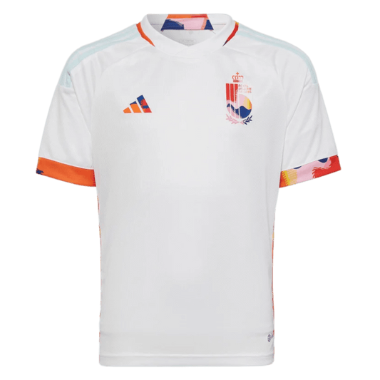 Adidas Youth Belgium 2022 Qatar World Cup Away Jersey - White / Multi