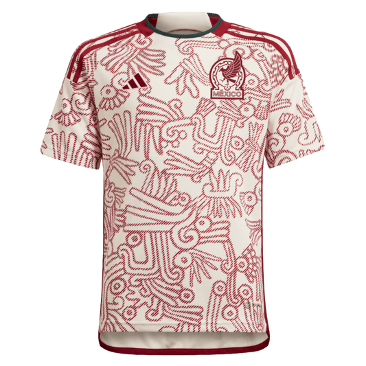 Adidas Youth Mexico 2022 Away Soccer Jersey - White