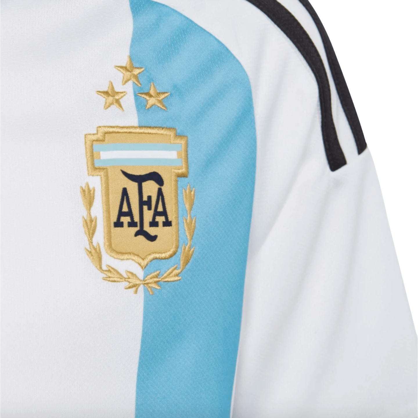 Camiseta local Adidas Argentina 2022 para jóvenes ganadores de 3 estrellas