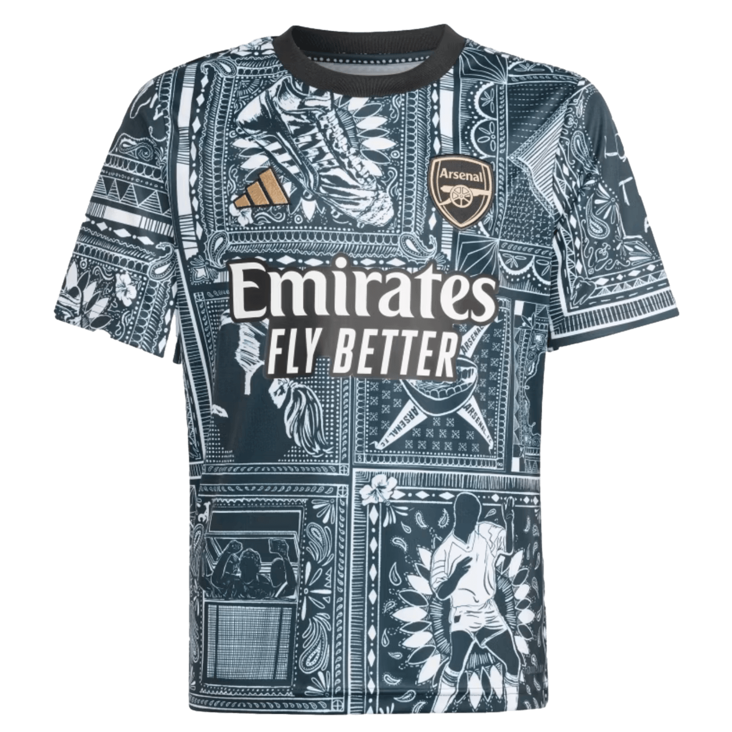 Camiseta juvenil previa al partido del Arsenal x Ian Wright de Adidas