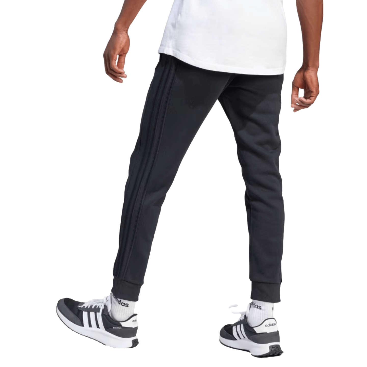 Pantalones de polar con puños cónicos y 3 rayas de Adidas Essentials