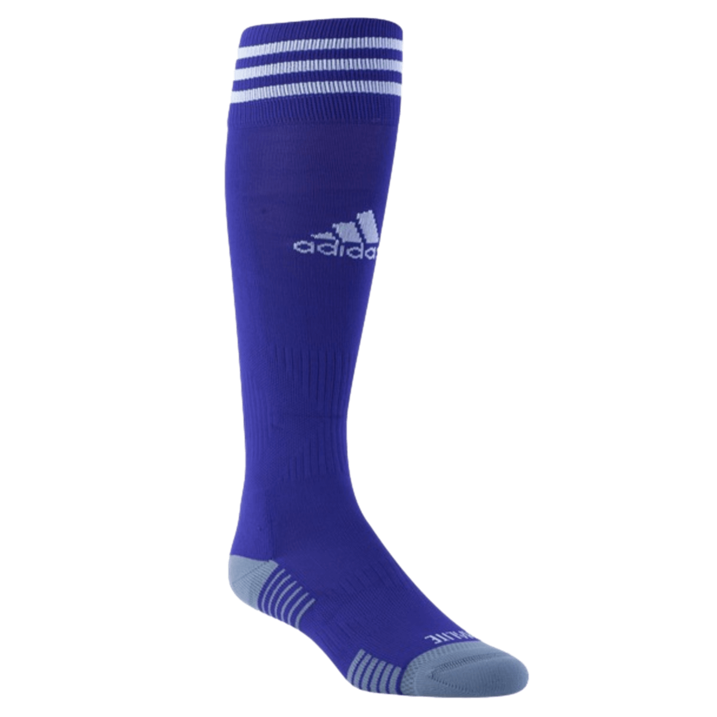 Calcetines de fútbol Adidas Copa Zone Cushion III por encima de la pantorrilla (morado)