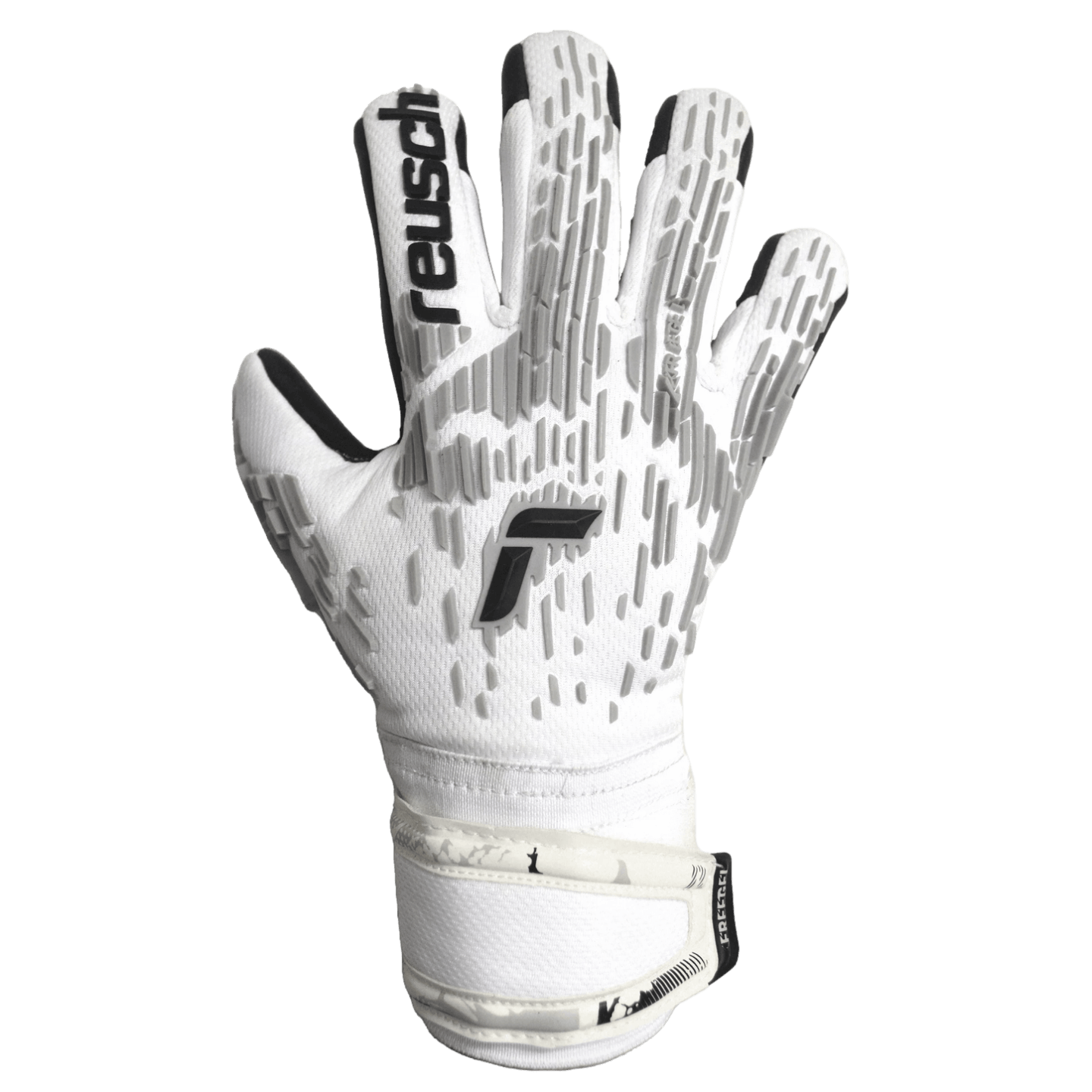 Guantes de portero Reusch Attrakt Freegel plateados con soporte para dedos