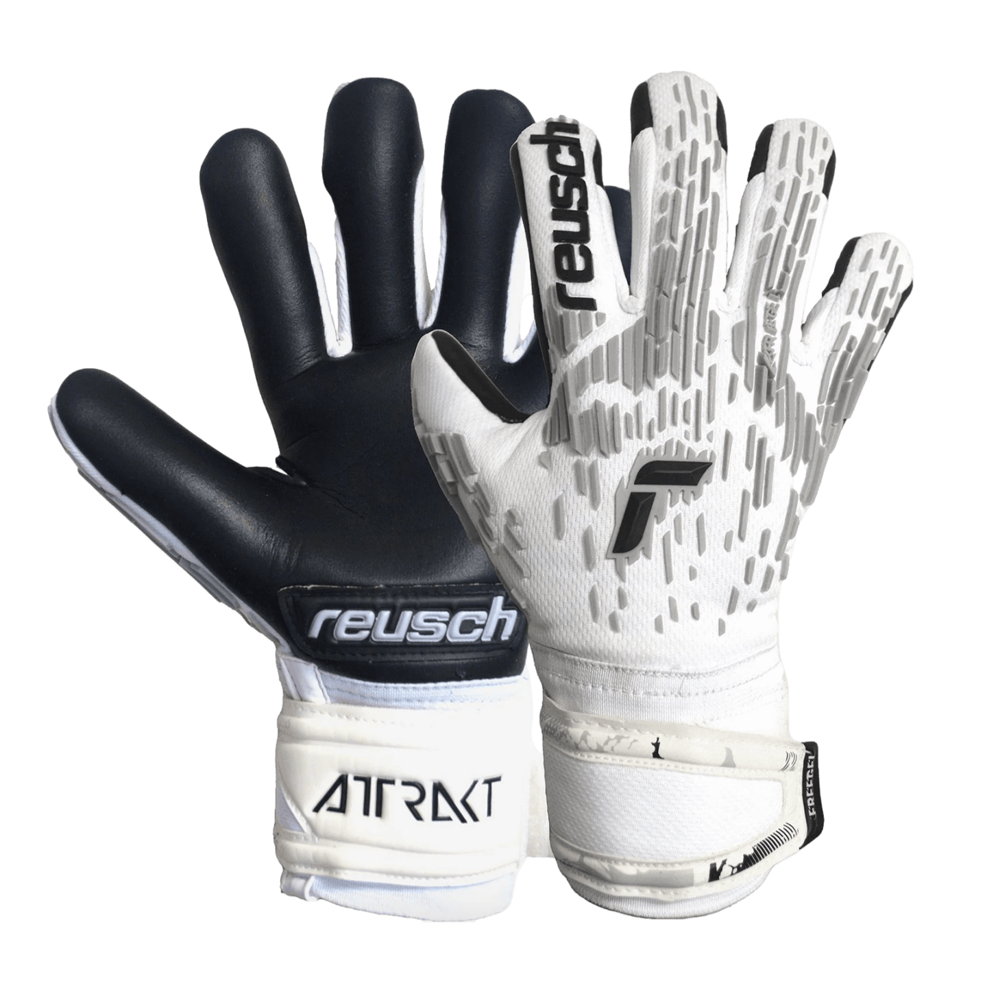 Guantes de portero Reusch Attrakt Freegel plateados con soporte para dedos