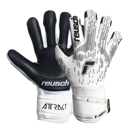 Guantes de portero Reusch Attrakt Freegel plateados con soporte para dedos