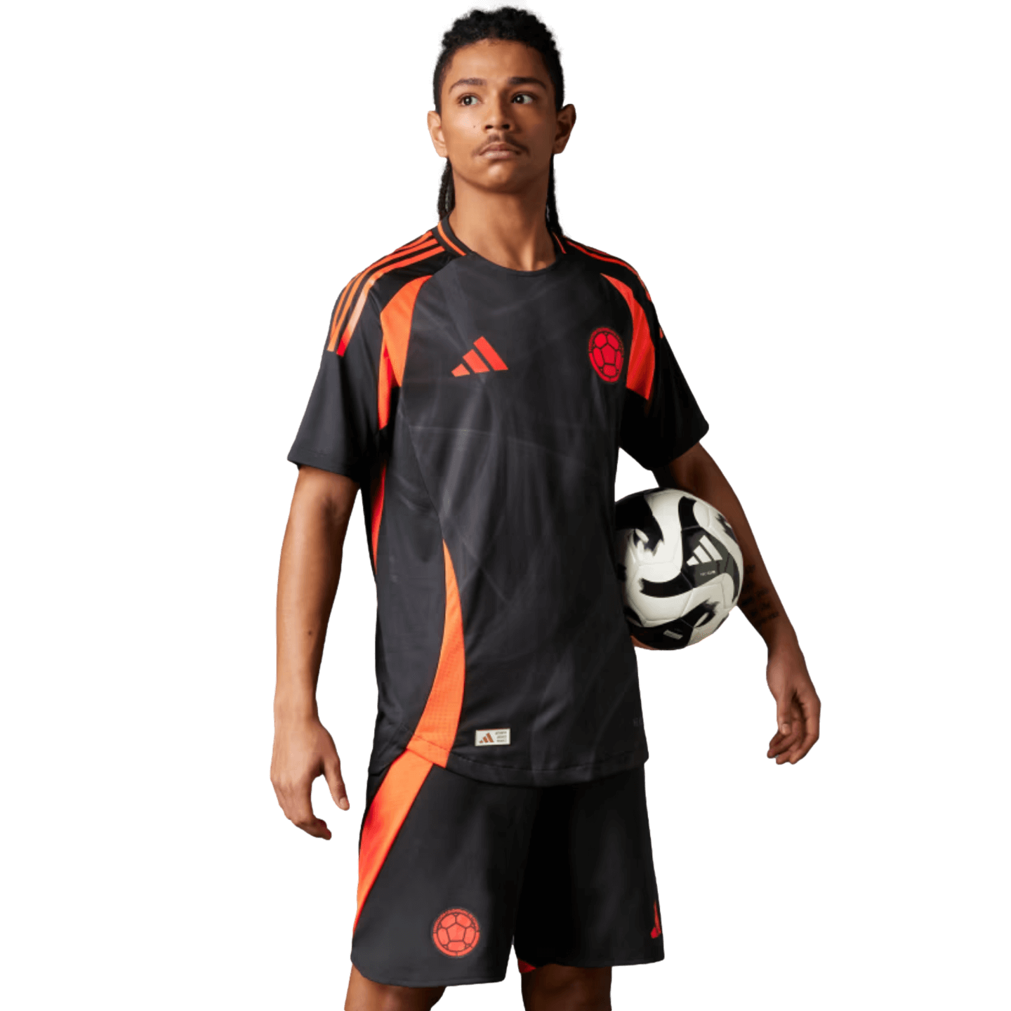 Camiseta de futbol adidas Colombia 2024 autentica de visitante IP8270 negra