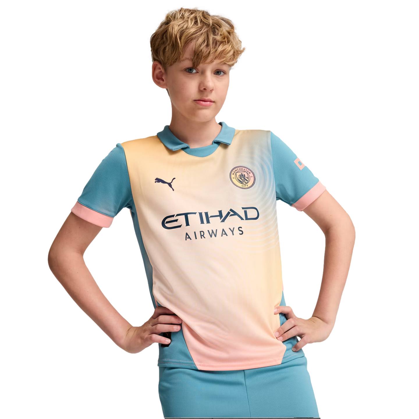 (PUMA-775142-04) Camiseta juvenil Puma Manchester City 24/25 [PINK] (lanzamiento el 17/9/24)