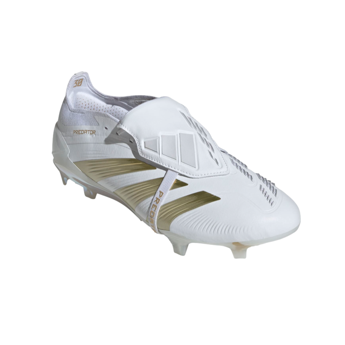 (ADID-IF6445) Botas de fútbol para terreno firme Adidas Predator Elite con lengüeta plegable [FTWWHT,GOLDMT,FTWWHT] (lanzamiento el 1 de julio de 2024)