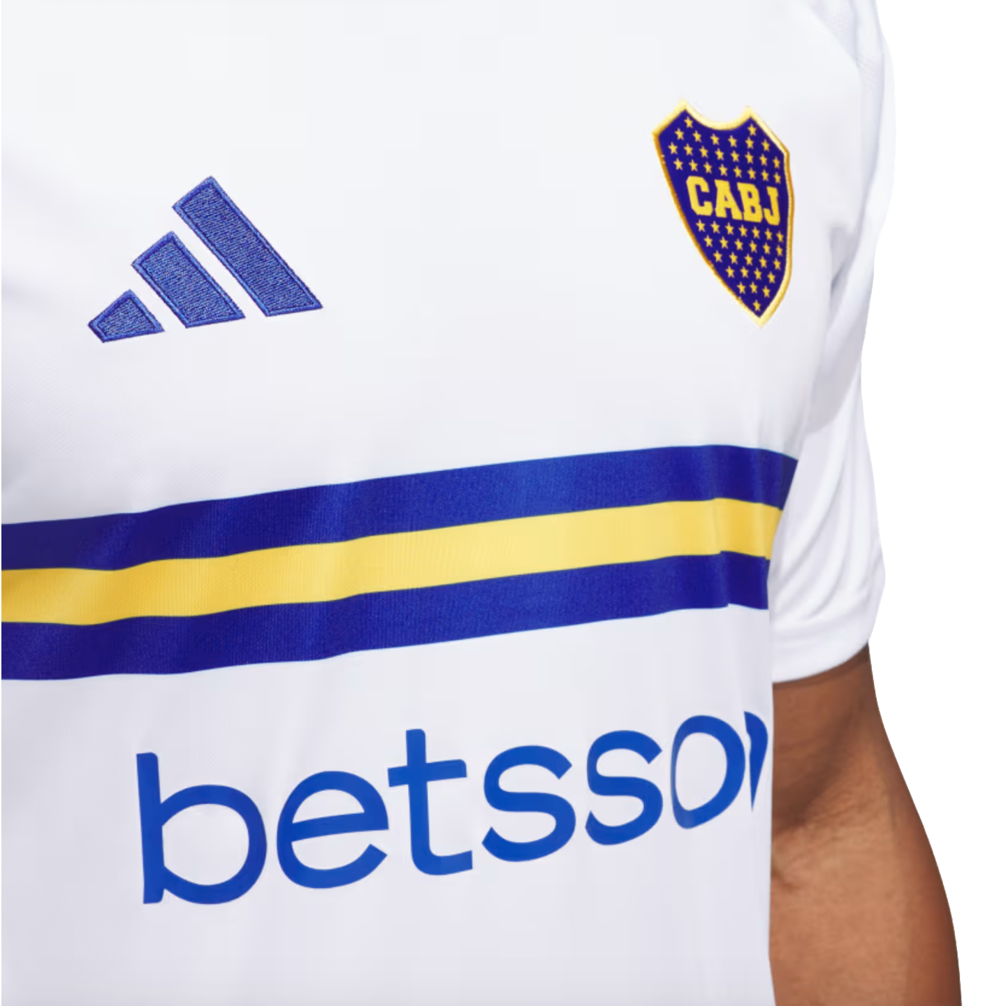 (ADID-IS7464) Camiseta visitante Adidas Boca Juniors 24/25 [BLANCA, SELUBL, BOGOLD] (Lanzamiento el 30/9/24)