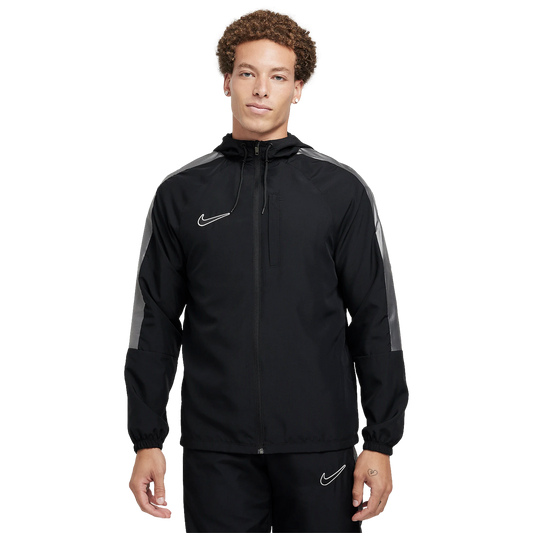 (NIKE-FZ0585-010) Chaqueta con capucha impermeable Nike Academy [NEGRO/NEGRO/BLANCO/BLANCO]