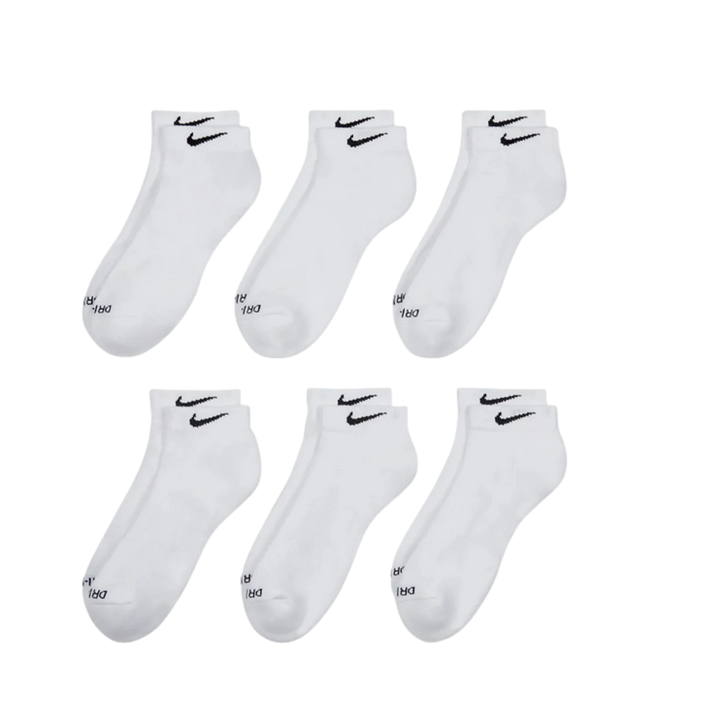 Nike Everyday Plus Cushioned Low Socks (6 Pack) - White