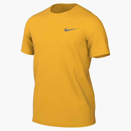 Mustard yellow short-sleeved Nike t-shirt with a grey swoosh logo on the chest.