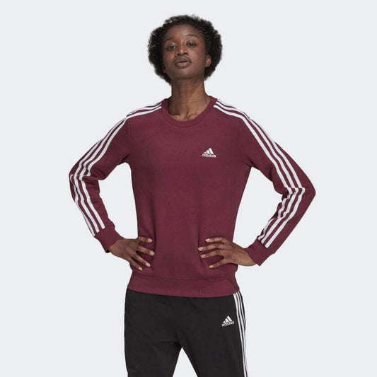 Adidas Essentials 3 Stripes Womens Fleece Sweatshirt