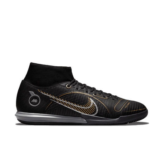 (NIKE-DJ2875-007) Nike Mercurial Superfly 8 Academy Indoor Shoes [black/metallic gold]