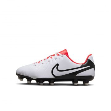 Nike Youth Legend 10 Club Firm Ground Cleats - White / Crimson Red