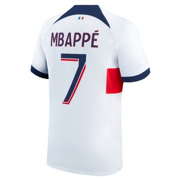 Nike Paris Saint-Germain 23/24 Stadium Away Jersey #7 Mbappe - White