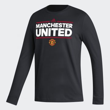 adidas Manchester United Long Sleeve Tee - Black