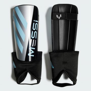 adidas Youth Messi Match Guards - Silver / Sky
