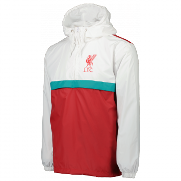 Liverpool Retro Anorak Jacket - White / Red