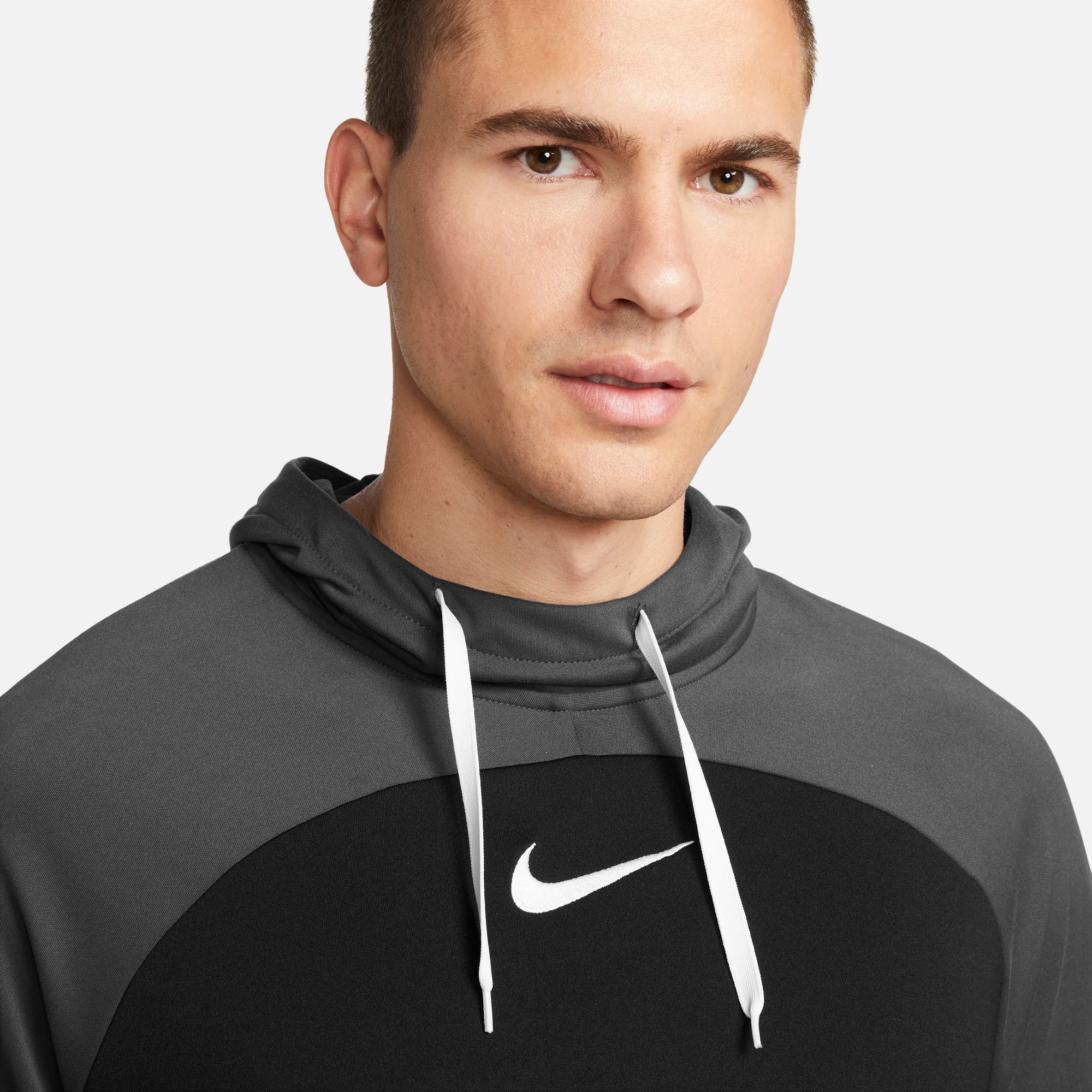 Nike Mens Academy 20 Dri-Fit Pullover Soccer Hoodie CT7501-060 Gray-Volt