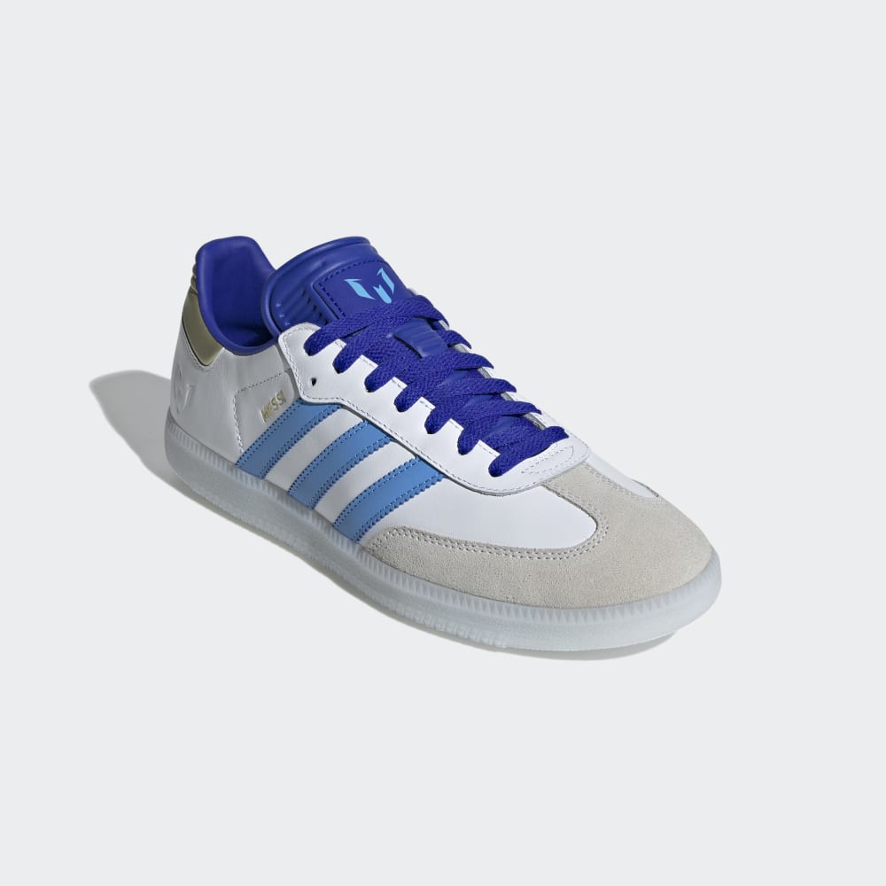 adidas Samba Messi Indoor Shoes - White / Blue