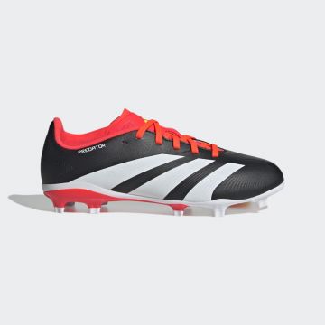 adidas Youth Predator League Firm Ground Cleats - Black / White / Solar Red