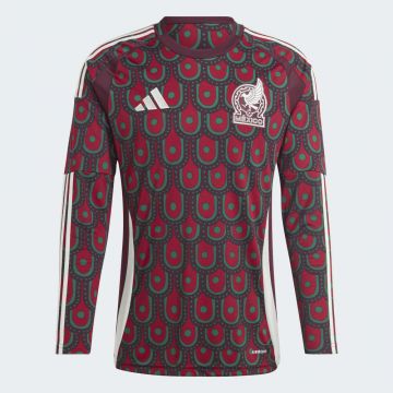 adidas Mexico 2024 Long Sleeve Home Jersey - Red / Green