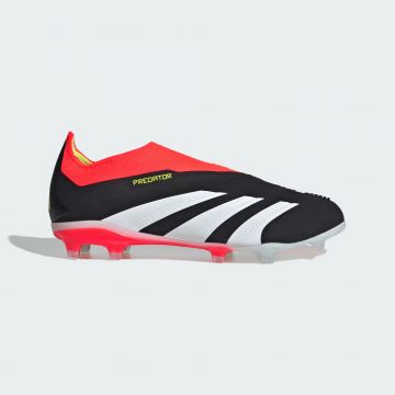 adidas Youth Predator Elite Laceless Firm Ground Cleats  - Black / White / Solar Red