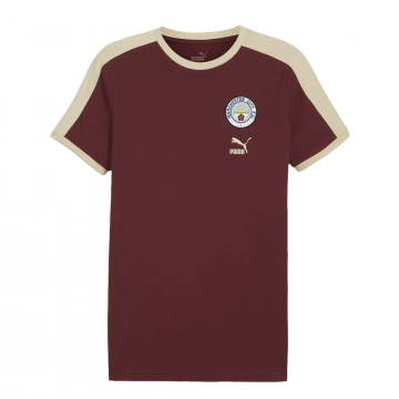 Puma Manchester City FTBLHERITAGE T7 T-Shirt - Maroon