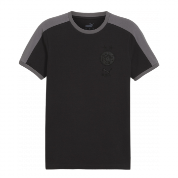 Puma Borussia Dortmund ftblHeritage T7 Short Sleeve T-Shirt - Black