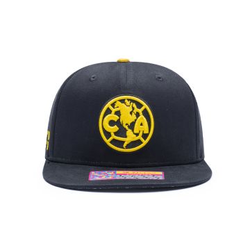 Fan Ink Club America Locale Snapback Hat - Black / Yellow