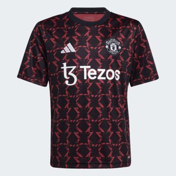 adidas Youth Manchester United 2024-25 Pre-Match Jersey - Black / Red