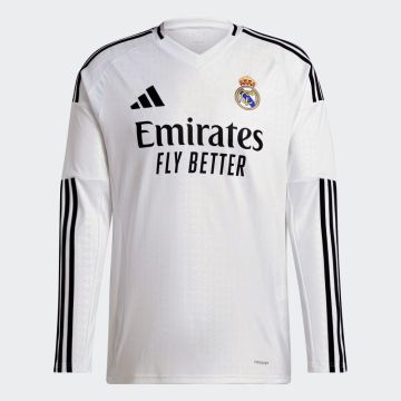 adidas Real Madrid 2024-25 Long Sleeve Home Jersey - White